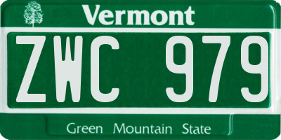 VT license plate ZWC979
