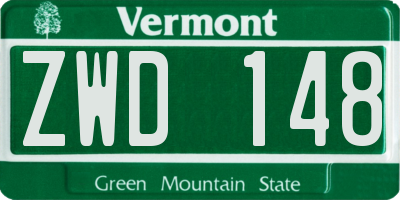 VT license plate ZWD148