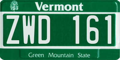 VT license plate ZWD161