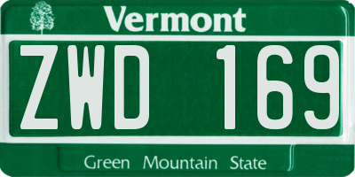 VT license plate ZWD169