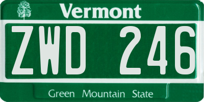 VT license plate ZWD246