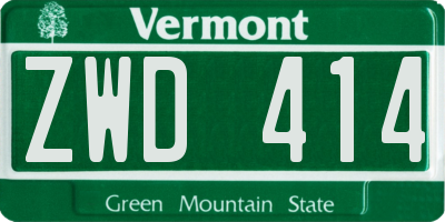 VT license plate ZWD414