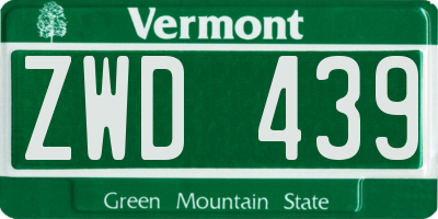 VT license plate ZWD439