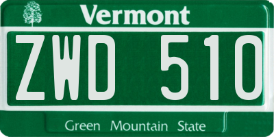 VT license plate ZWD510