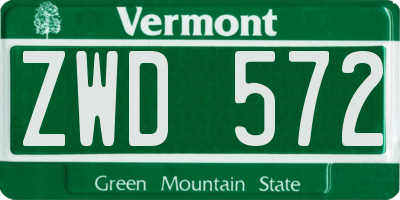 VT license plate ZWD572