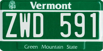 VT license plate ZWD591