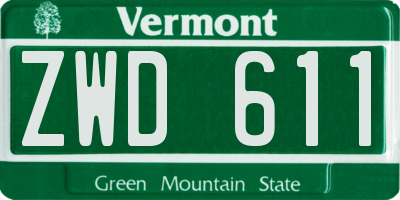 VT license plate ZWD611
