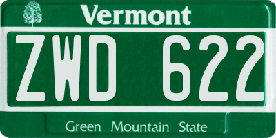 VT license plate ZWD622