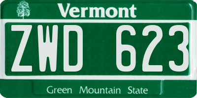 VT license plate ZWD623
