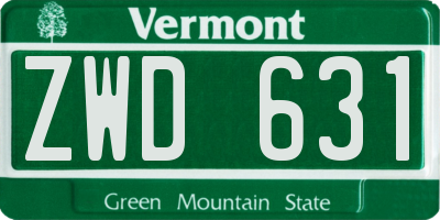 VT license plate ZWD631