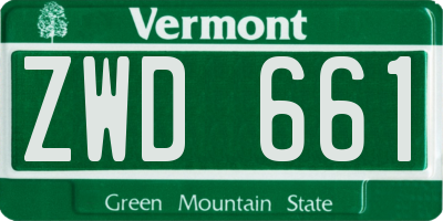 VT license plate ZWD661