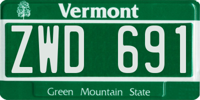 VT license plate ZWD691