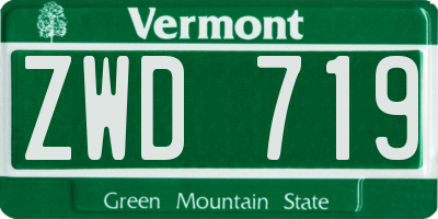 VT license plate ZWD719