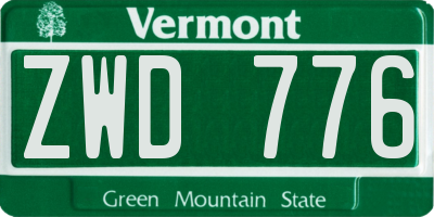 VT license plate ZWD776