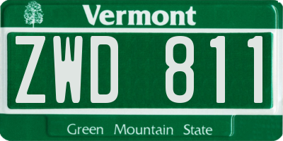 VT license plate ZWD811
