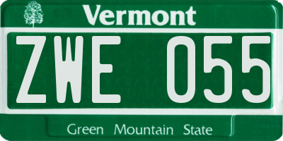 VT license plate ZWE055
