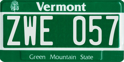 VT license plate ZWE057