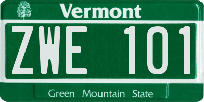 VT license plate ZWE101