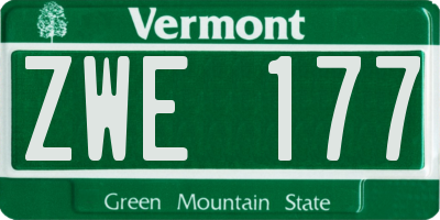 VT license plate ZWE177