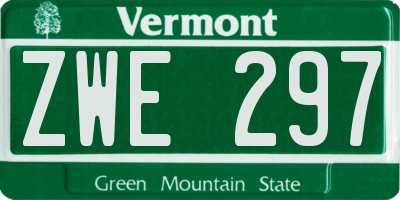 VT license plate ZWE297