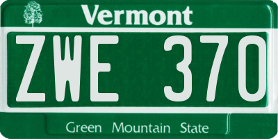 VT license plate ZWE370