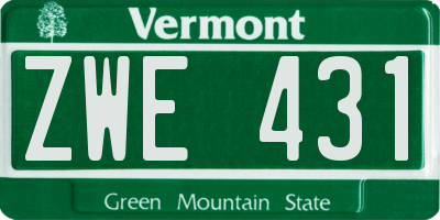 VT license plate ZWE431