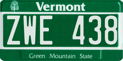 VT license plate ZWE438