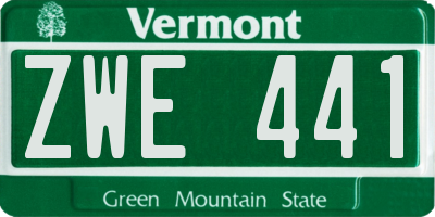 VT license plate ZWE441
