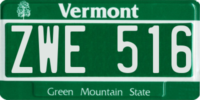 VT license plate ZWE516
