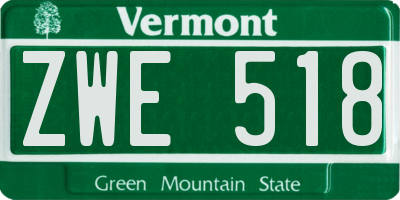 VT license plate ZWE518