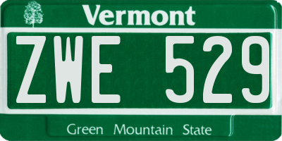 VT license plate ZWE529