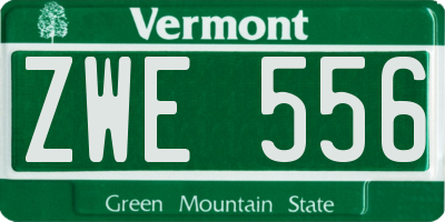 VT license plate ZWE556