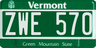 VT license plate ZWE570