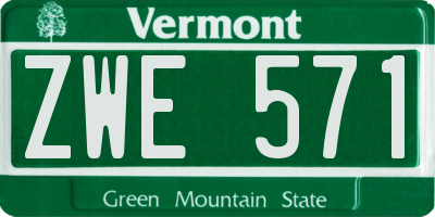 VT license plate ZWE571