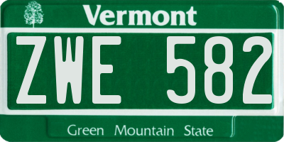 VT license plate ZWE582