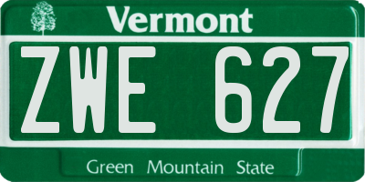 VT license plate ZWE627
