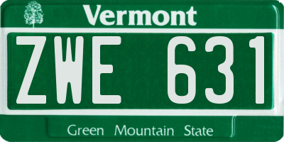 VT license plate ZWE631