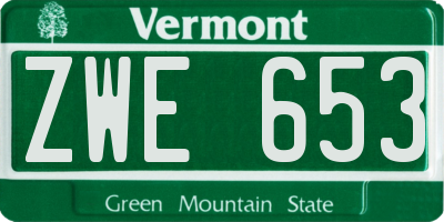 VT license plate ZWE653
