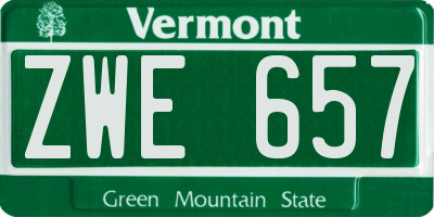VT license plate ZWE657