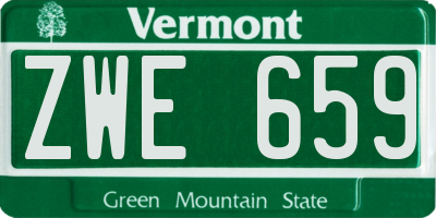 VT license plate ZWE659