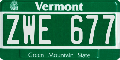 VT license plate ZWE677