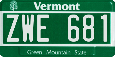 VT license plate ZWE681