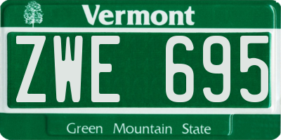 VT license plate ZWE695