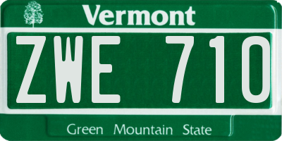 VT license plate ZWE710