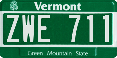 VT license plate ZWE711