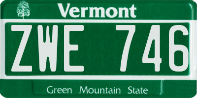 VT license plate ZWE746