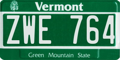 VT license plate ZWE764