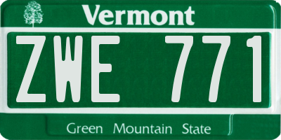 VT license plate ZWE771