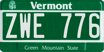 VT license plate ZWE776