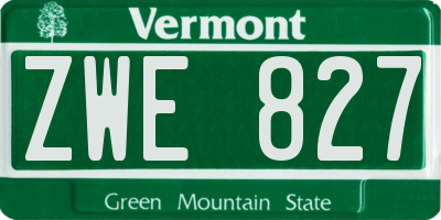 VT license plate ZWE827